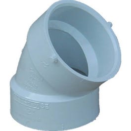 Plastic Pipe Fitting, DWV  Sanitary Elbow, 45-Degree, PVC, 2-In.