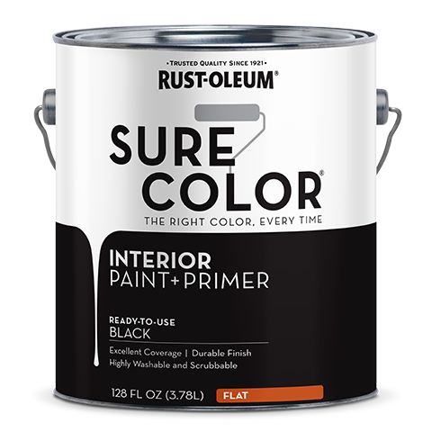 Rust-Oleum Sure Color Flat Interior Wall Paint Flat 1 Gallon Black