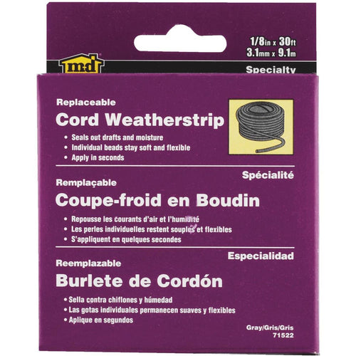 M-D 30' x 3/16 x 1/8 Caulking Cord Weatherstrip