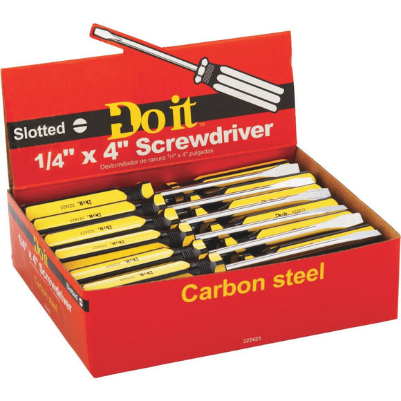 Do it 1/4 In. x 4 In. Slotted Screwdriver Impulse Display