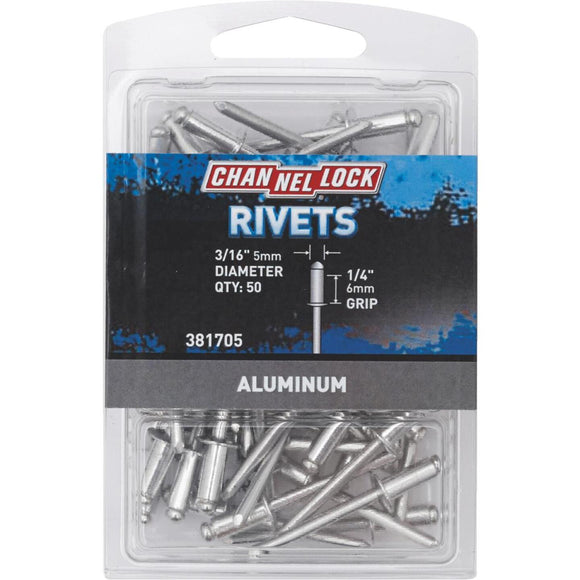 Channellock 3/16 In. Dia. x 1/4 In. Grip Aluminum Multigrip POP Rivet (50-Pack)