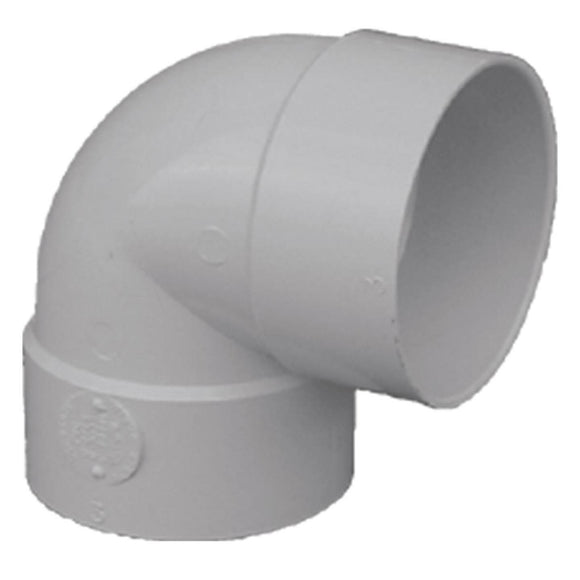 IPEX Canplas SDR 35 90 Degree 4 In. PVC Sewer and Drain Short Turn Elbow (1/4 Bend)