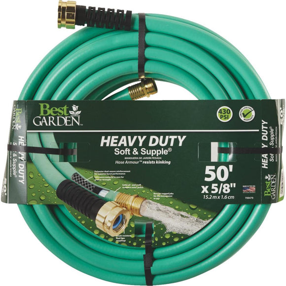 Best Garden 5/8 In. Dia. x 50 Ft. L. Heavy-Duty Soft & Supple Garden Hose