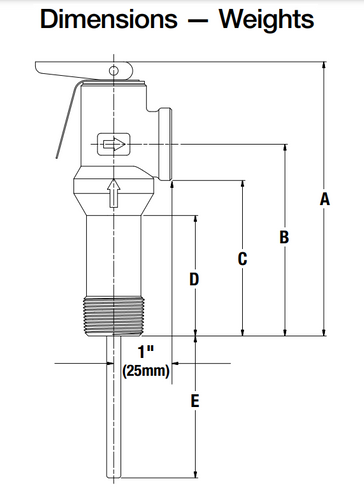 Watts Series LL100XL Temperature and Pressure Relief Valve (LL100XL - 3/4 in.(20mm))