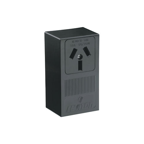 Leviton 50 Amp Thermoplastic Power Single Outlet/Receptacle, Black