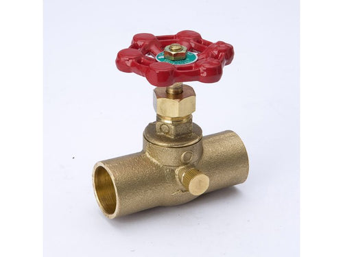 B&K Industries Brass 3/4-in SWT x 3/4-in SWT Stop and Waste Valve - Lead-Free